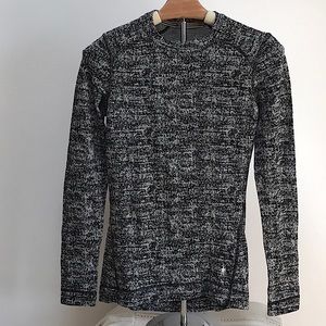 EUC Smartwool Women Small Merino Wool Long Sleeve Shirt Black Marled Crewneck S